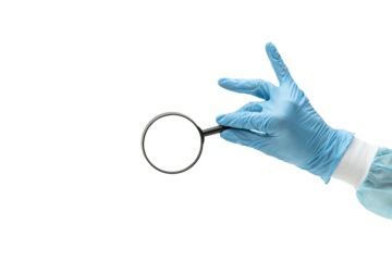 Doctor's Hand Holding a Magnifying Glass 2