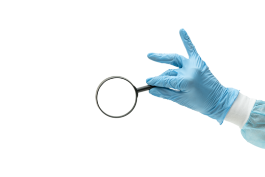 Doctor's Hand Holding a Magnifying Glass 2