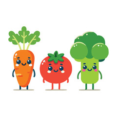 Adorable Cartoon Vegetables Illustration