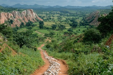Looking at the expansive savannah in northern Togo, near the area of Nok