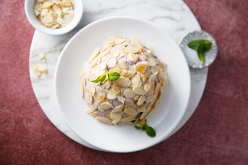 Russian Easter dessert with berries and almond