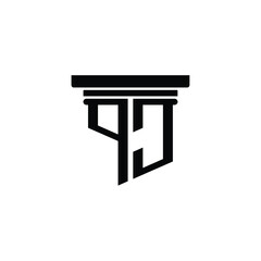 QJ monogram logo design letter text name symbol monochrome logotype alphabet character simple logo