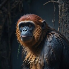 Obraz premium Stunning Golden Lion Tamarin Monkey Portrait
