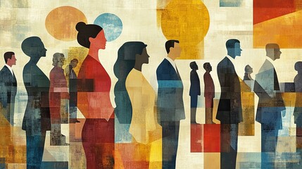 A stock illustration that represents the concept of workforce diversity