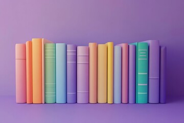 Fototapeta premium Colorful Books on Purple Background
