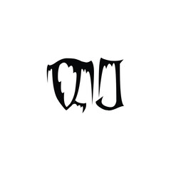 QJ monogram logo design letter text name symbol monochrome logotype alphabet character simple logo