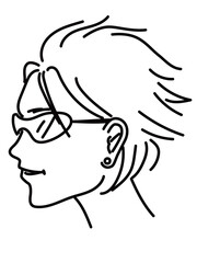 女性アスリートの横顔イラスト