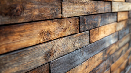 Obraz premium Rustic wooden plank wall background, textured surface for design projects