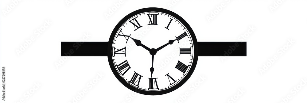 Aufkleber classic wall clock with roman numerals showcasing time at three oclock against a minimalist backgrou