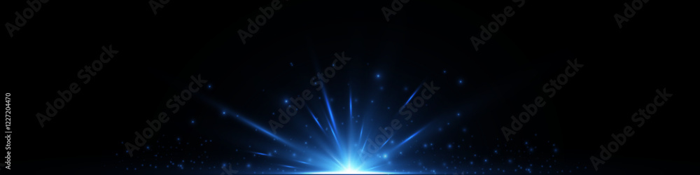 Poster bright blue red glowing light effect. lens reflection light flare. glow effect. starbursts with shim