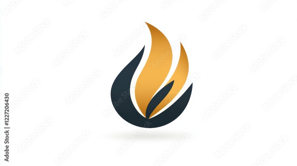 Aufkleber Stylized flame icon representing warmth and energy in a modern design suitable for various applications. Generative AI