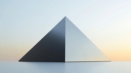 Metal pyramid sunrise minimalist design concept