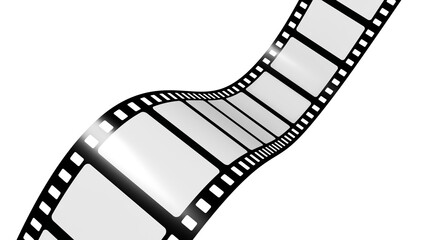 Film strip. Isolated. Blank. Transparent background. 3d illustration. 