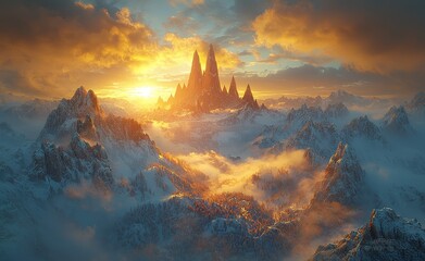 Captured from above, the incredible sunset speckles the tallest peaks in South America, dominating the Andes skyline