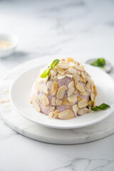 Russian Easter dessert with berries and almond