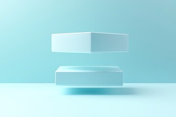 Minimalist Abstract Design with Two Floating Blocks