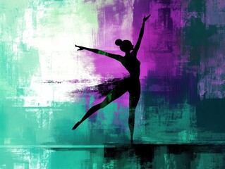 Synchronized Swimmer Performing Gracefully Aquatic Arena Digital Art Vibrant Environment Artistic Perspective Fauvist Style