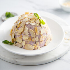 Russian Easter dessert with berries and almond
