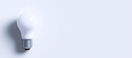 White lightbulb on pale background, idea concept, website banner
