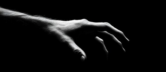Reaching Hand, Dark Background, Dramatic Lighting, Studio Shot