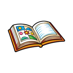 Design a modern, minimalist open book logo icon for an educational institution.  The book should be subtly stylized, implying knowledge and learning.