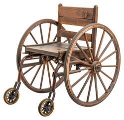 Fototapeta premium PNG Vintage wood wheelchair transportation craftsmanship historical.