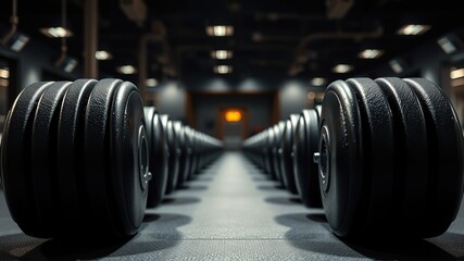 Fototapeta premium Black Gym Dumbbells PNG - Fitness Equipment