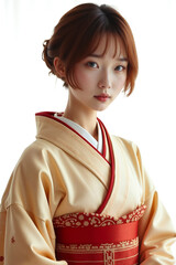 Fototapeta premium Portrait of a young beautiful woman. Generative AI