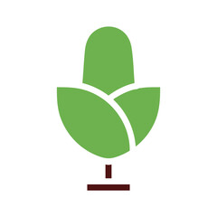 Abstract plant logo with stylized leaves design