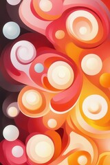 Abstract Swirling Red and Orange Circles Background.