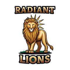 Generate a majestic image of a lion radiating golden light, its mane glowing intensely.  The style should be vibrant and fantastical.