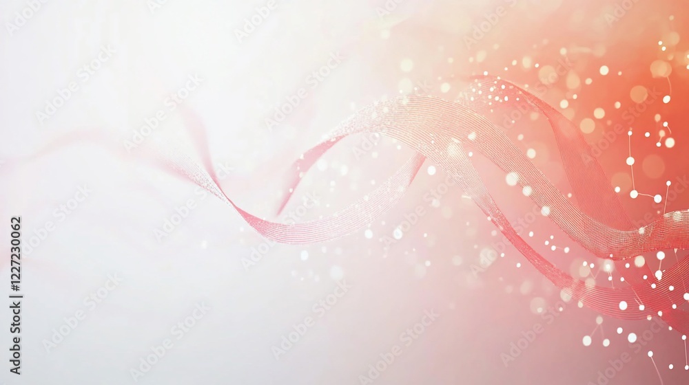 Aufkleber abstract flowing lines and dots on a soft gradient background for modern designs