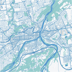 Map of Easton - Philipsburg in Pennsylvania in a professional blue style. Contains layered vector with roads water, parks, etc.