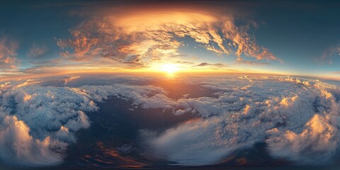 Sunset Over Ocean from Plane