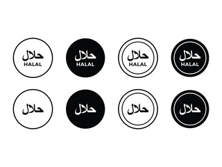 Halal certified label badge design vector illustration on transparent background