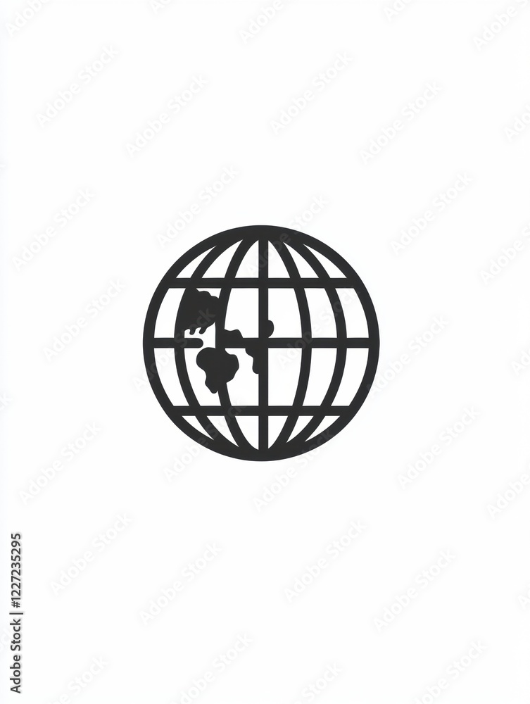 Poster abstract representation of the globe, emphasizing global connectivity and international perspectives