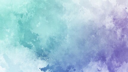 Abstract watercolor texture with soft pastel colors blending blue green and purple shades