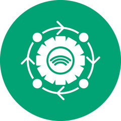 IoT Automation glyph circle icon