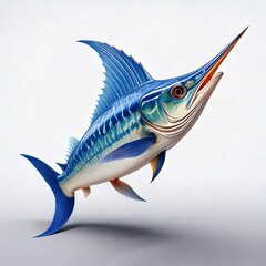 Majestic blue marlin leaping out of water with grace