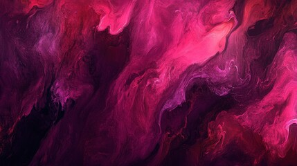 Abstract Fluid Art in Shades of Pink and Deep Red with Swirling Patterns and Textures