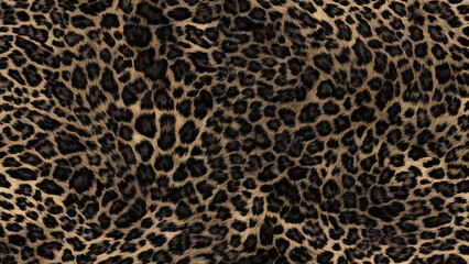 leopard, hairy print, fur, wild cat hair, spots, jaguar skin texture, brown background, fashion design