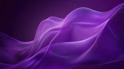 Fototapeta premium Abstract Purple Wave Flow on Dark Background, Soft Textures and Elegant Motion Effects