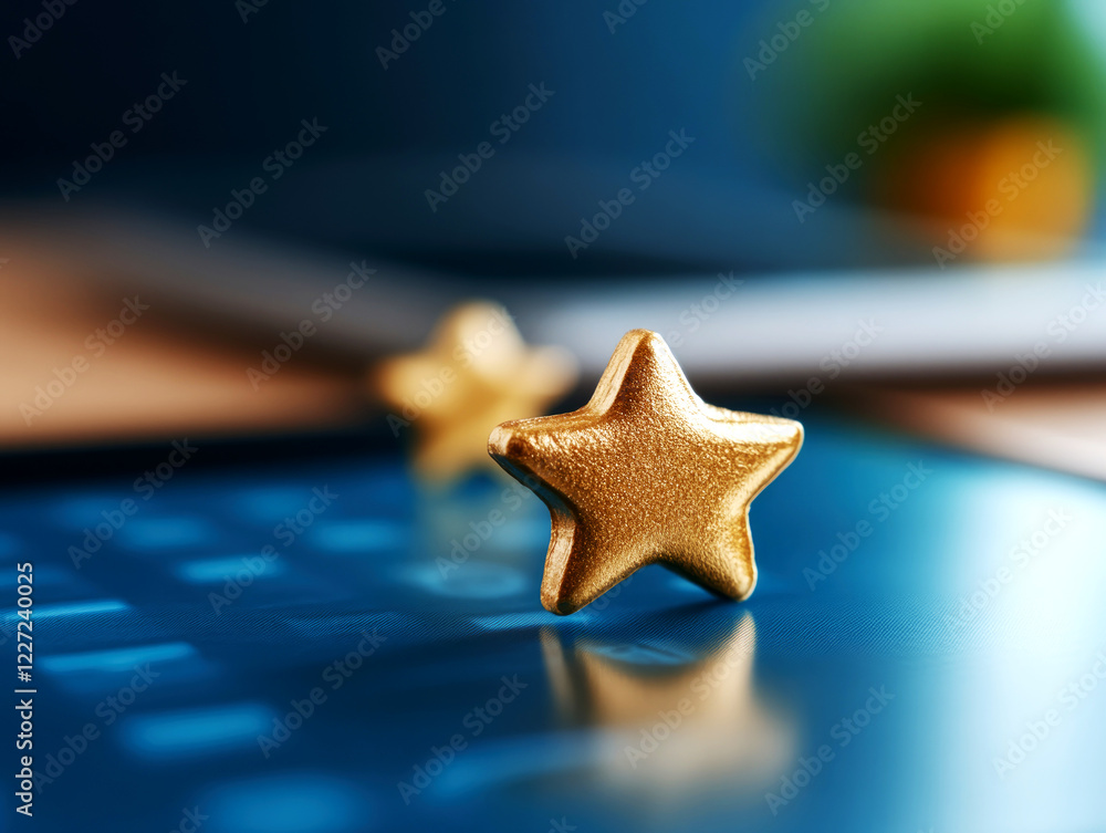 Poster customer satisfaction survey insights digital device close-up modern office macro perspective enhanc