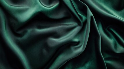 Fototapeta premium Luxurious Deep Green Fabric Texture with Smooth Draping and Natural Shadows