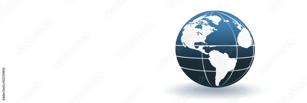 Poster globe illustration showing north and south america with clear geographical details during a digital 