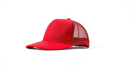 Fototapeta premium Red Trucker Hat Mockup - Photorealistic Design