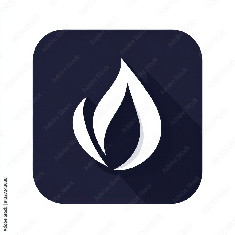 Poster Flame icon design featuring a modern graphic style with sleek lines and a dark background. Generative AI