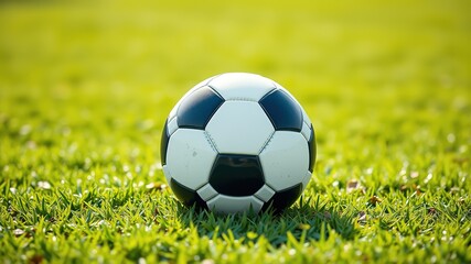 Soccer Ball Midfield Green Field - Photorealistic
