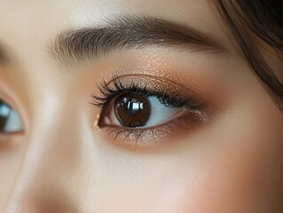 Obraz premium Close-Up of Natural Eye Makeup with Glow 