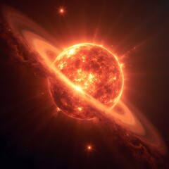 A dying red giant star ejecting its outer layers in a mesmerizing explosion 